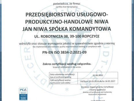 Certificate 3834:2