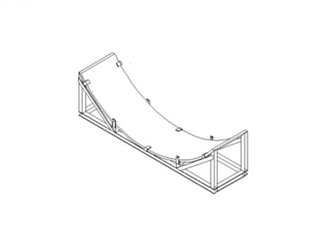 c) na stalowych podporach/płozach